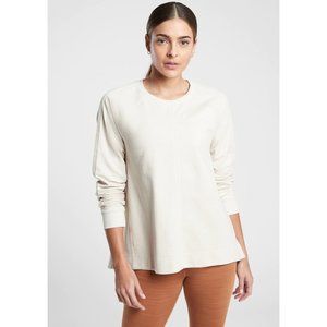 Athleta Farallon Heathered Swing Sweatshirt White/Cream 1X SP21